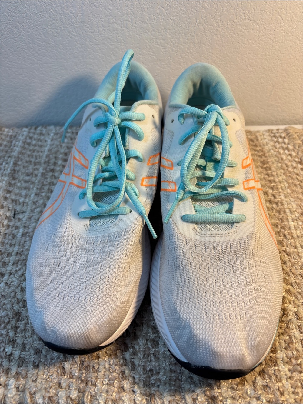 ASICS Women GEL Excite 9 Athletic Sneakers Size 11 White Light Blue Orange